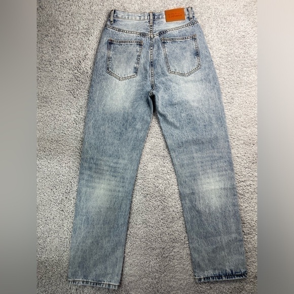 Princess Polly Jeans Womens 0 High Rise Casual Light Acid Wash Denim Grunge - Picture 5 of 6